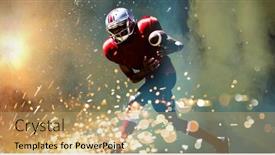  Presentation with american football - Theme consisting of american-football-player-against-splashing background and a coral colored foreground