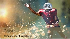  Presentation with american football - Slides with american-football-player-against-splashing background and a coral colored foreground