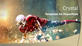  Presentation with american football - PPT layouts having american-football-player-against-splashing background and a ocean colored foreground