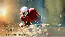  Presentation with american football - Theme consisting of american-football-player-against-splashing background and a coral colored foreground