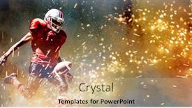  Presentation with american football - Presentation theme with american-football-player-against-splashing background and a coral colored foreground