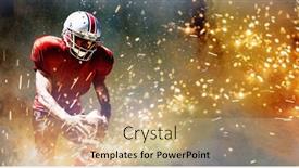  Presentation with american football - Presentation design featuring american-football-player-against-splashing background and a coral colored foreground