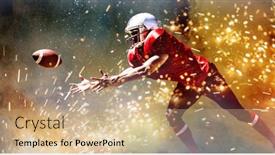  Presentation with american football - Slide set enhanced with american-football-player-against-splashing background and a coral colored foreground