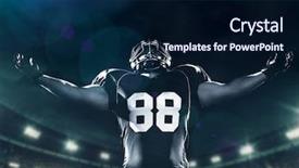  Presentation with american football - Cool new presentation design with american football player celebrating backdrop and a navy blue colored foreground