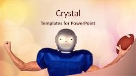  Presentation with flexing - Colorful presentation theme enhanced with american football player flexing muscles while holding ball against glowing background backdrop and a lemonade colored foreground