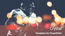  Presentation with grunge american football field - Cool new slide set with american football player holding ball backdrop and a  colored foreground