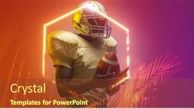  Presentation with football competition - Presentation design featuring american-football-player-holding-ball background and a  colored foreground