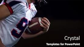  Presentation with football field - Presentation theme consisting of american football player holding ball while running on field at night background and a black colored foreground
