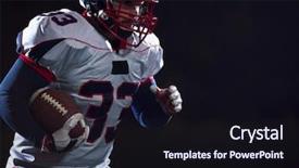  Presentation with american football - Slide deck enhanced with american football player holding ball background and a wine colored foreground