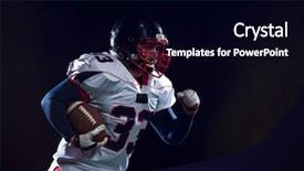  Presentation with football goal post american field - Amazing PPT layouts having american football player holding ball backdrop and a black colored foreground