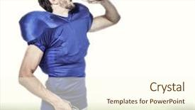  Presentation with drinking water - PPT theme consisting of american football player holding helmet while drinking water against american football pitch background and a cream colored foreground