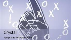  Presentation with foam - Amazing slide set having american football player holding supporter foam hand against purple vignette backdrop and a light blue colored foreground