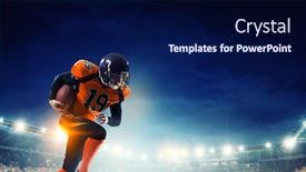  Presentation with american football - Amazing presentation design having american-football-player-in-action backdrop and a navy blue colored foreground