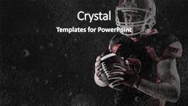  Presentation with american football - Audience pleasing PPT layouts consisting of american football player in helmet backdrop and a dark gray colored foreground