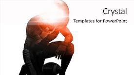  Presentation with kneeling - Slide deck with american football player kneeling while background and a sky blue colored foreground