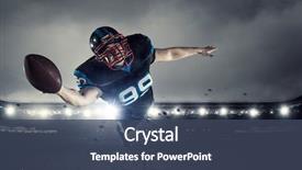  Presentation with american football - PPT theme having american football player mixed media background and a ocean colored foreground