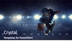  Presentation with american football - Theme having american football player mixed media background and a ocean colored foreground