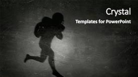  Presentation with american football - PPT layouts enhanced with american football player mixed media background and a black colored foreground