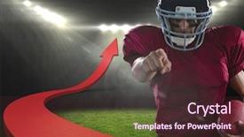  Presentation with grunge american football field - PPT layouts consisting of american football player on arrow background and a  colored foreground