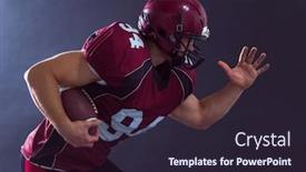  Presentation with american football - Amazing presentation theme having american football player running backdrop and a wine colored foreground