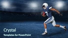  Presentation with football stadium - PPT layouts enhanced with american football player running background and a ocean colored foreground