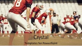  Presentation with american football - PPT layouts featuring american football player running background and a coral colored foreground