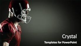  Presentation with american football and helmet on field - Colorful slide deck enhanced with american football player side profile backdrop and a dark gray colored foreground