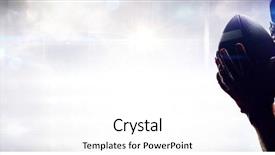  Presentation with american football - Theme having american football player standing background and a white colored foreground