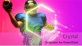  Presentation with football competition - Presentation theme enhanced with american-football-player-throwing-ball background and a lilac colored foreground