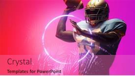  Presentation with nature purple - PPT theme with american-football-player-throwing-ball background and a  colored foreground