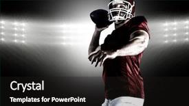  Presentation with american football - PPT theme having american football player throwing ball background and a black colored foreground