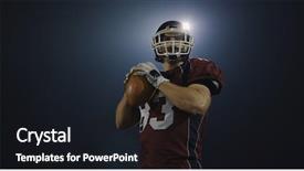  Presentation with football goal post american field - Cool new presentation theme with american football player throwing rugby backdrop and a wine colored foreground