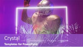  Presentation with football competition - Slide deck enhanced with american-football-player-wearing-helmet background and a light blue colored foreground