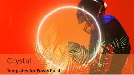  Presentation with football competition - Slides with american-football-player-wearing-helmet background and a gold colored foreground