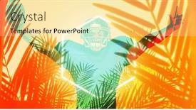  Presentation with football competition - Slides enhanced with american-football-player-with-arms background and a blonde colored foreground