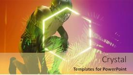  Presentation with football competition - PPT theme with american-football-player-with-ball background and a  colored foreground