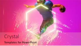  Presentation with american football - Slide deck featuring american-football-player-with-ball background and a  colored foreground