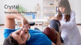  Presentation with american football - Slide deck featuring american football player with injury background and a  colored foreground