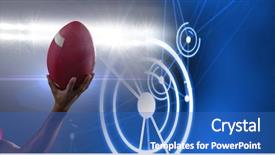  Presentation with maroon - Slide deck consisting of american football player with technology background and a teal colored foreground