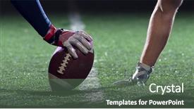  Presentation with football players field - Colorful slide deck enhanced with american football players are ready backdrop and a gray colored foreground