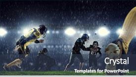  Presentation with american football - Colorful slide deck enhanced with american football players at arena backdrop and a ocean colored foreground