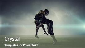  Presentation with american football - Colorful PPT layouts enhanced with american football players at arena backdrop and a gray colored foreground