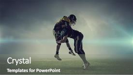  Presentation with grunge american football field - Slide deck with american football players at arena background and a gray colored foreground