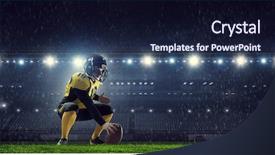  Presentation with american football - Presentation design enhanced with american football players at arena background and a wine colored foreground
