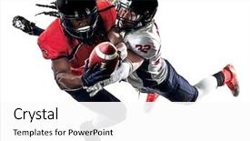  Presentation with american football - Cool new presentation theme with american football players men isolated backdrop and a white colored foreground