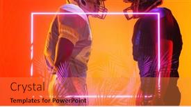  Presentation with face match - PPT layouts consisting of american-football-players-wearing-helmets background and a gold colored foreground