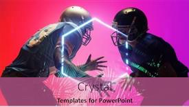  Presentation with face match - Presentation theme having american-football-players-wearing-helmets background and a  colored foreground
