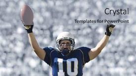  Presentation with football - Presentation theme featuring american football plays - football player scoring a touchdown background and a light gray colored foreground