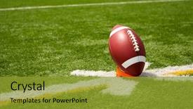  Presentation with real madrid football - Audience pleasing slides consisting of american football ready for kickoff backdrop and a gold colored foreground