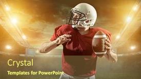  Presentation with american football - PPT layouts with american-football-sportsman-player background and a coral colored foreground